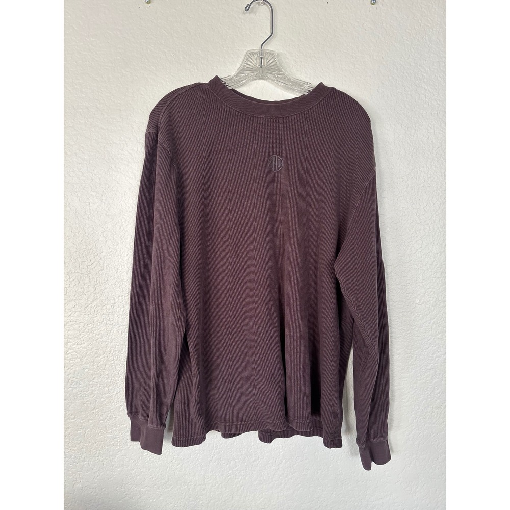 Ninth Hall Fundamentals Shirt Medium Boxy Waffle Knit Thermal Long Sleeve